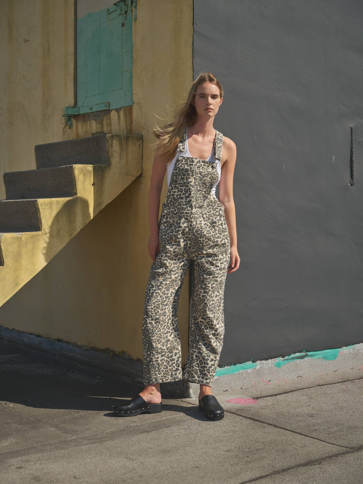 MAP2994 SLOUCHY RELAX FIT DENIM OVERALL: DENIM / L