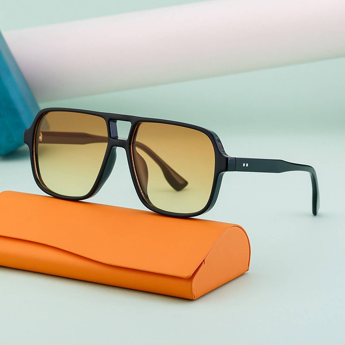 DOUBLE BRIDGE LARGE FRAME DRIVING SUNGLASSES_CWASG0614: BLACK3 / (OS) 1