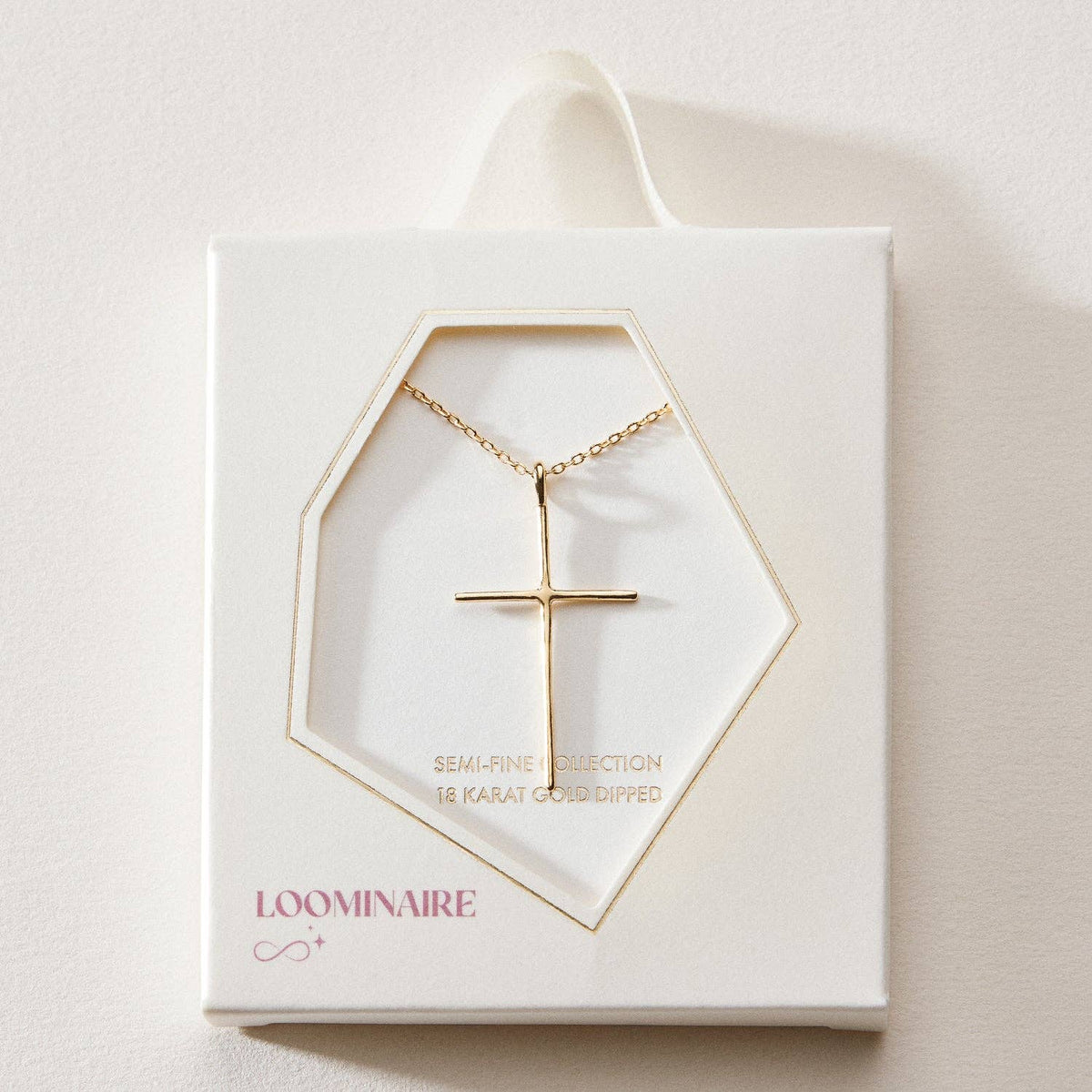 Gold Chain Necklace with Sleek Cross Pendant: Gold