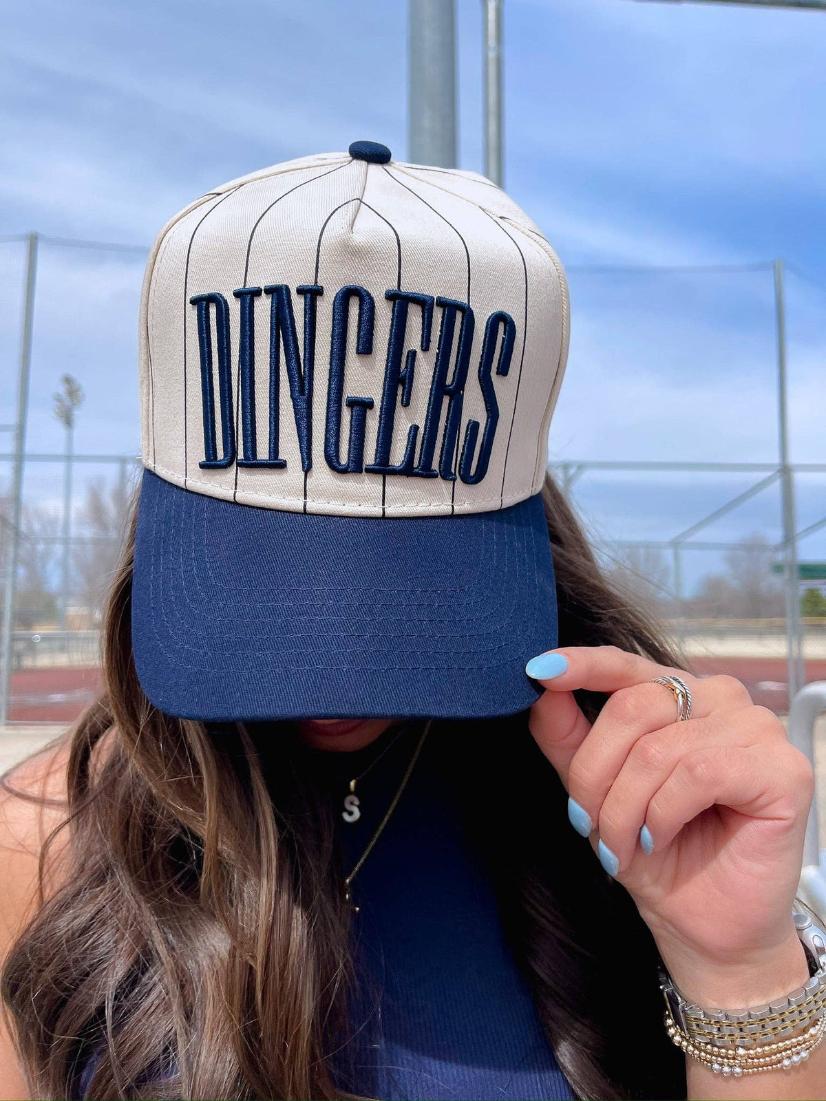 Dingers - Stripe Vintage Trucker Hat: Black