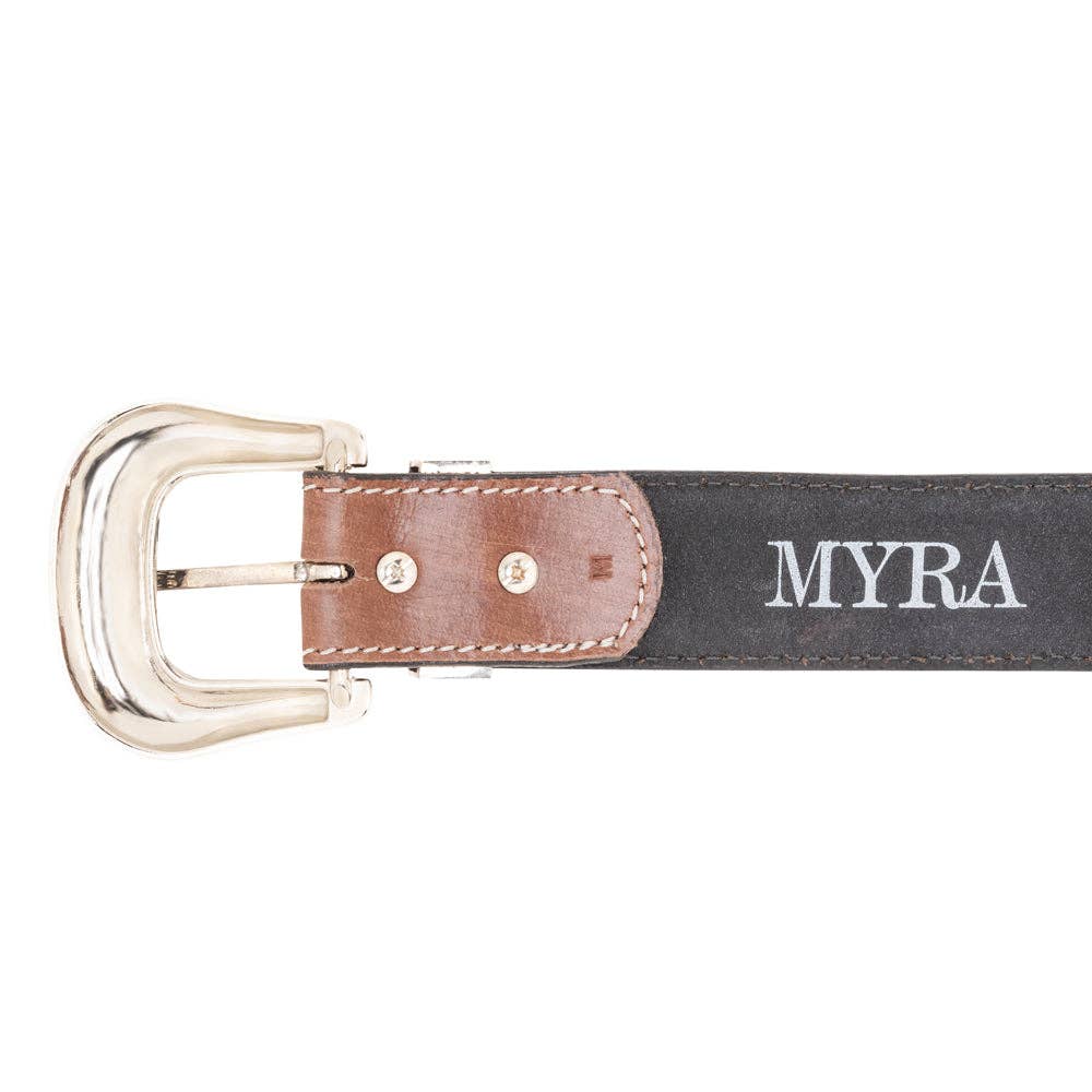 Talavera Handtooled Leather Belt for Women in Ember: Ember / L