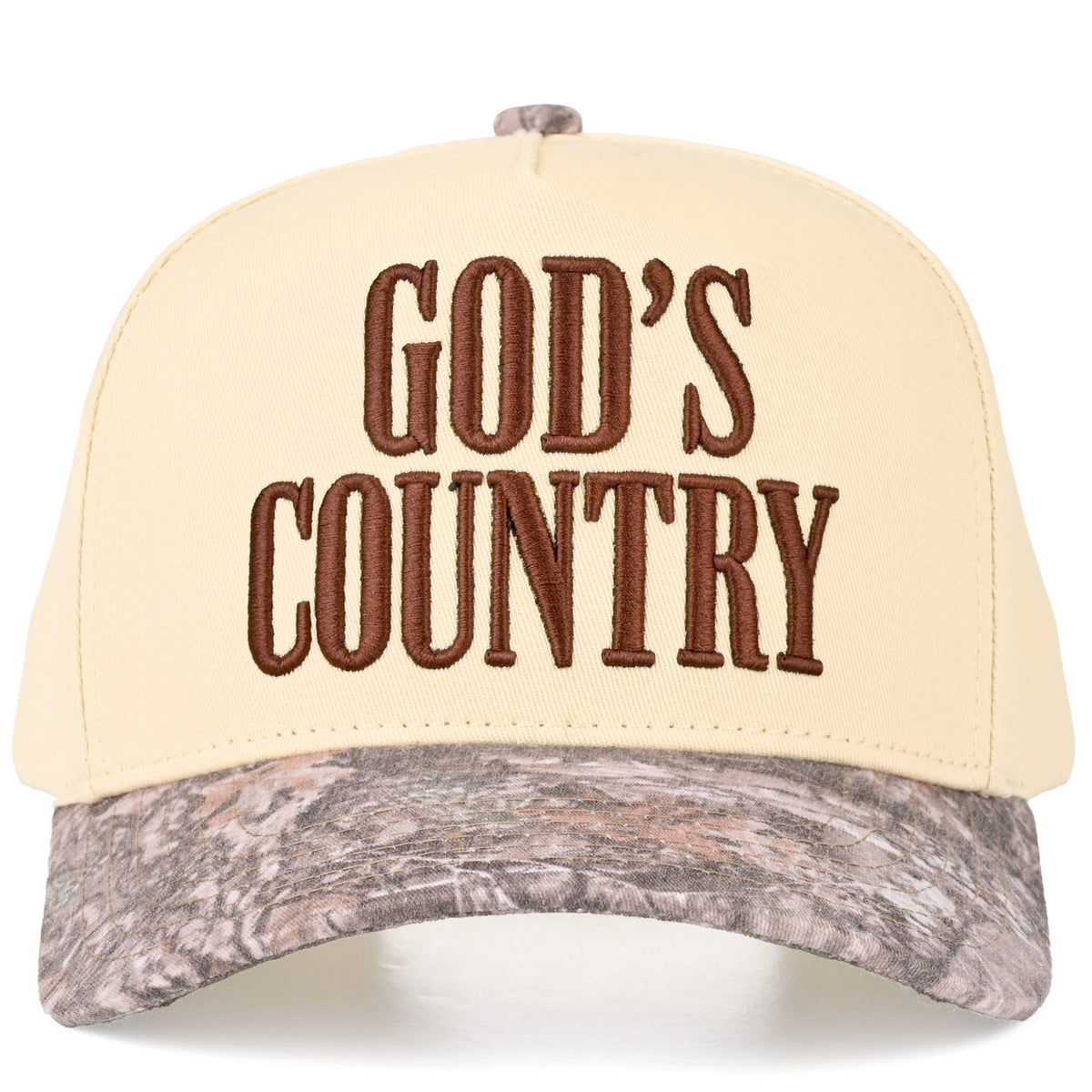 GOD'S COUNTRY Letter on Two Tone Trucker Hat: DKM2