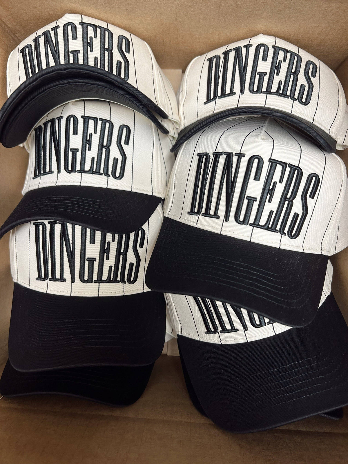 Dingers - Stripe Vintage Trucker Hat: Black