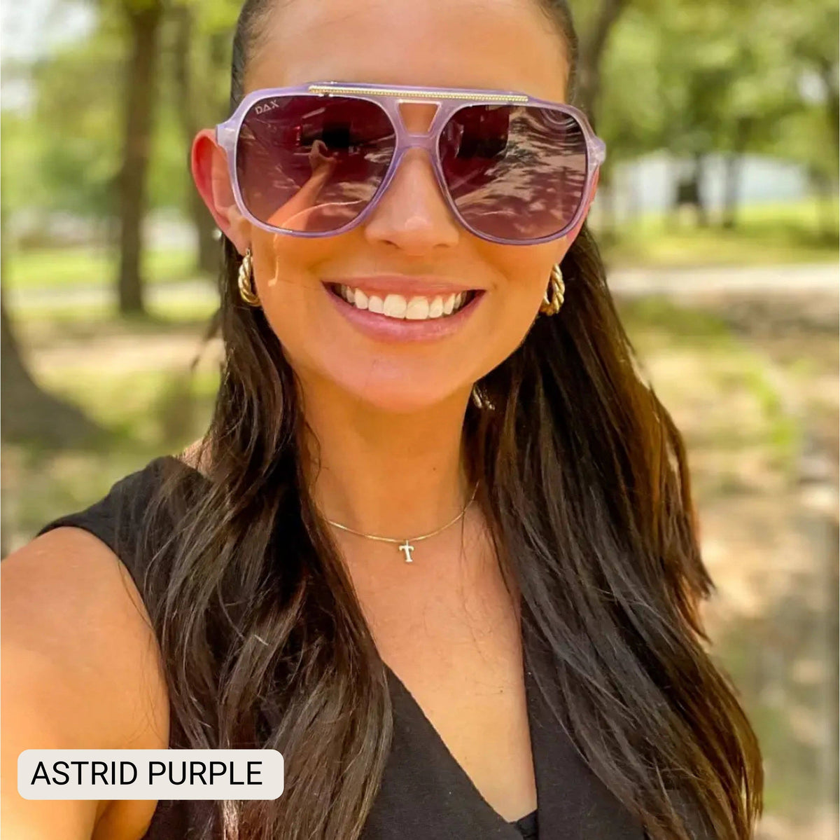 Astrid - Women's Oversized Aviator Sunglasses: Purple