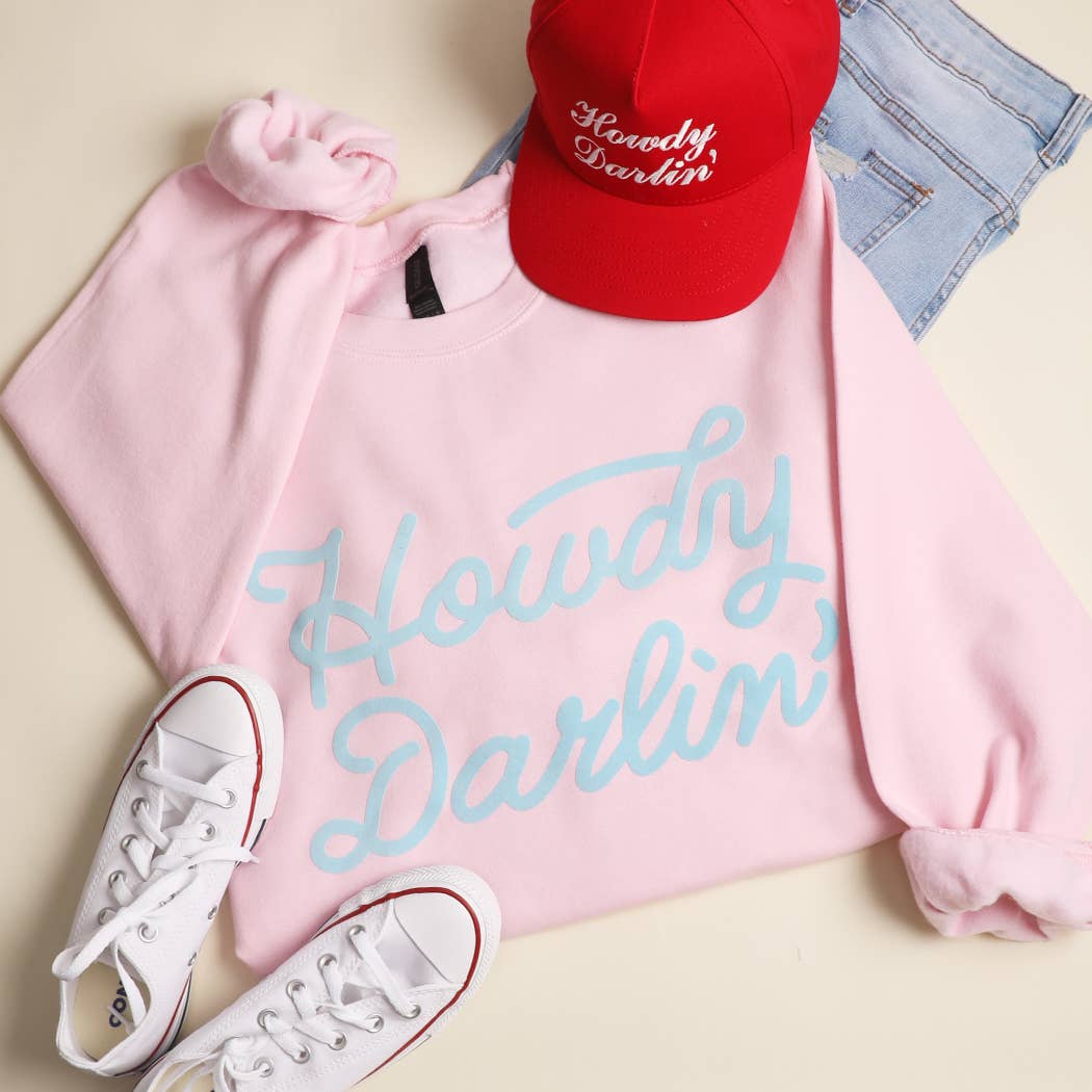 HOWDY DARLIN' Heavyweight Crewneck Sweatshirt: BLACK / XL