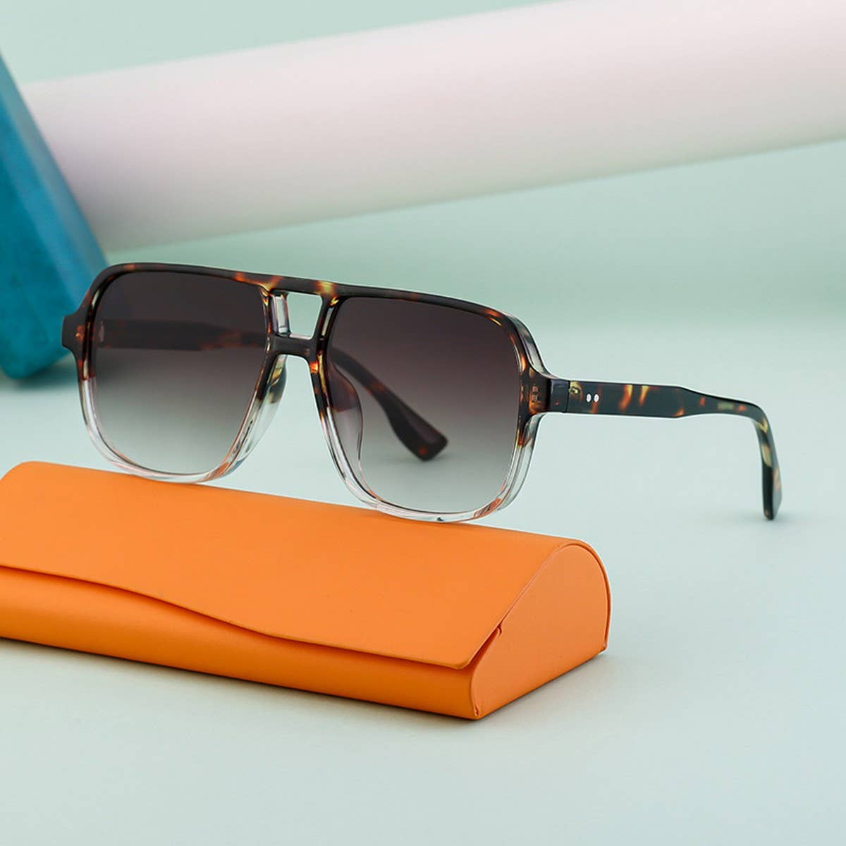 DOUBLE BRIDGE LARGE FRAME DRIVING SUNGLASSES_CWASG0614: BLACK2 / (OS) 1