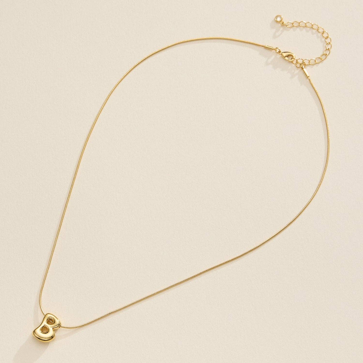 16 Assorted 18K Gold Dipped Bubble Initial Necklace: Silver / One / 5DN18102