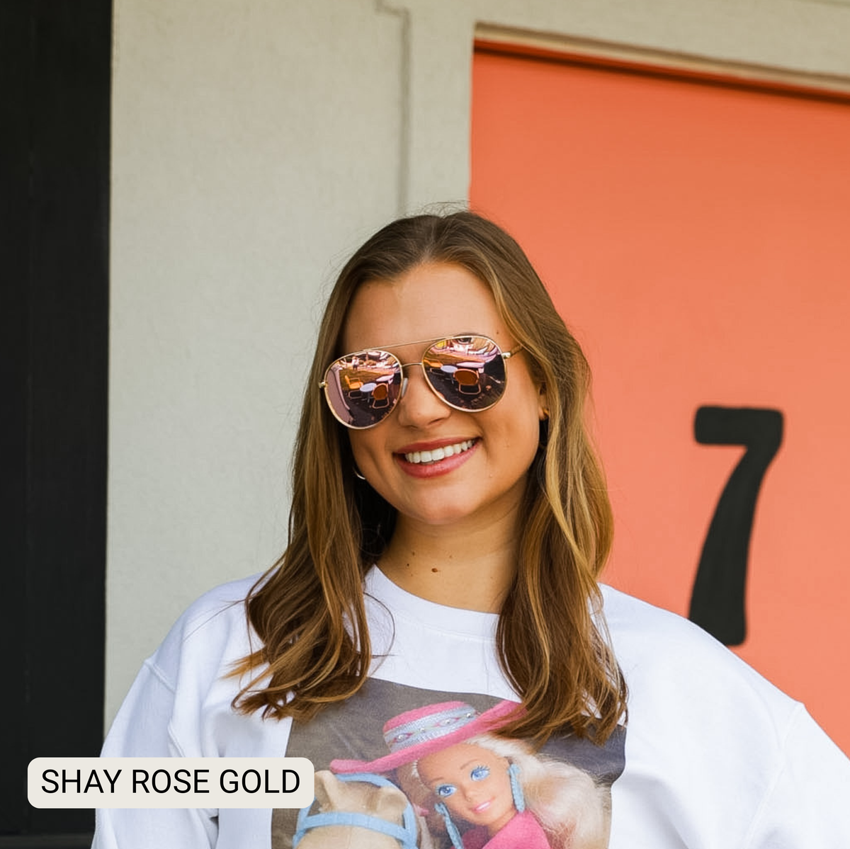 SHAY - Women's Polarized Large Hair Friendly Aviator: Jet Black