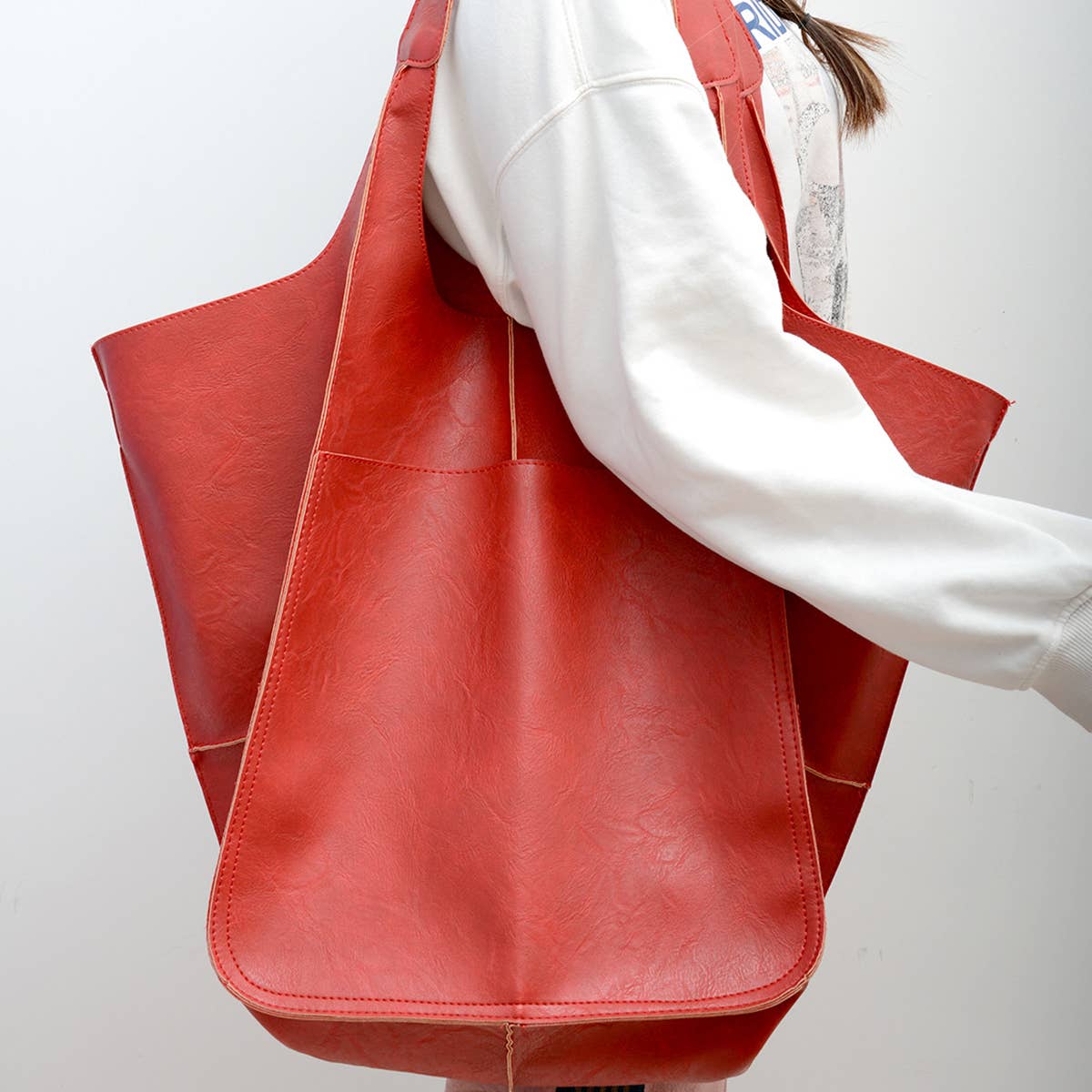 VINTAGE TOTE BAG WITH SPACIOUS STORAGE CAPACITY_CWAB0558: BROWN / (OS) 1