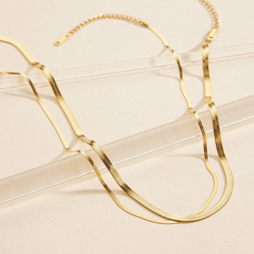 Gold-Dipped Snake Chain | Stainless Steel Necklace: Gold / 2MM / 4JN14018
