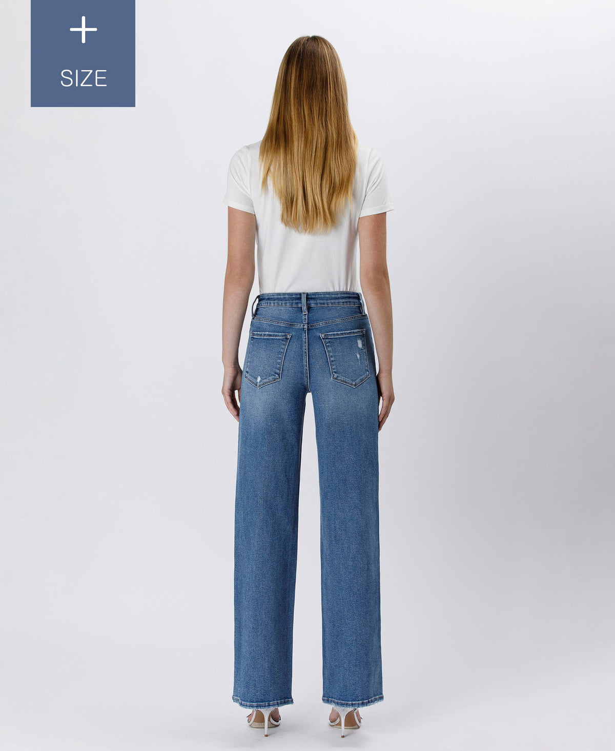 PLUS TUMMY CONTROL SUPER HIGH RISE BAGGY WIDE JEANS LV1574-P: SUPREME / 16