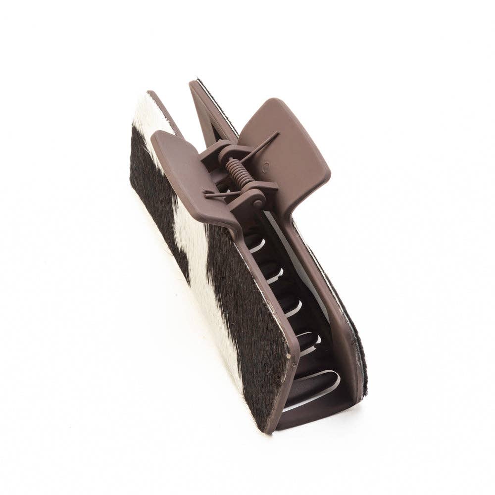 High Vista Hair Comb Clip In Dark Brown: Black-White