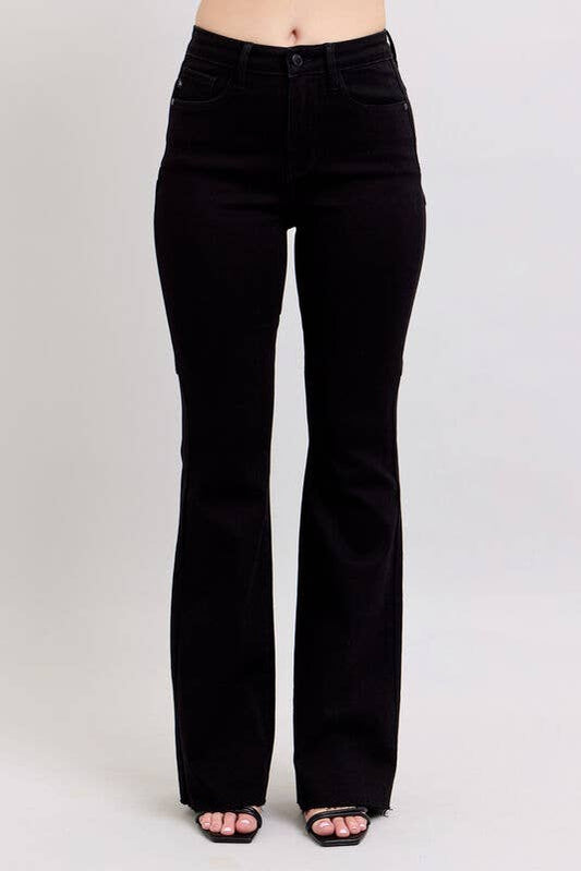 High Waisted Flare With Back Star Seam Detail: BK / 13(31)
