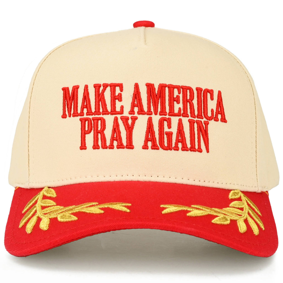C.C MAKE AMERICA PRAY AGAIN Letter on Two Tone Trucker Hat: DKM