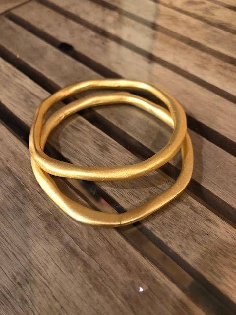 Organic Flow Bangle: Gold Plated
