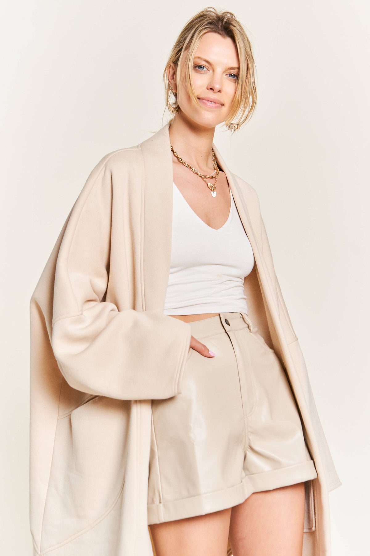 OVERSIZED KNIT CARDIGAN JJO5013: Black / 1X/2X