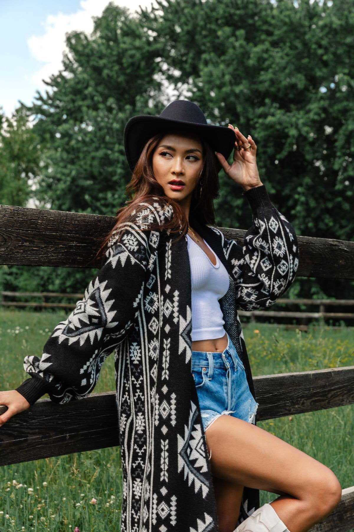 Black & White Western Cardigan