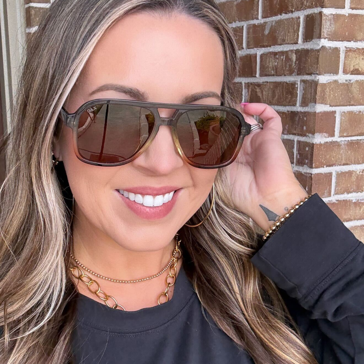 Cruz - Unisex Aviator Sunglasses – Polarized Hair-Friendly: Smokeshow