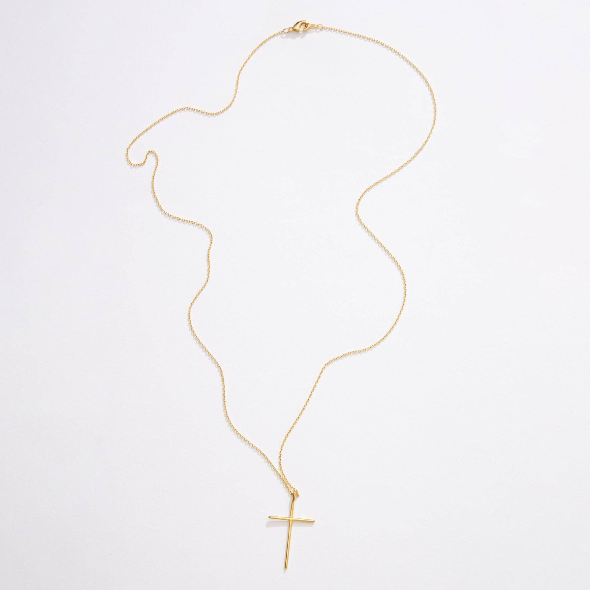 Gold Chain Necklace with Sleek Cross Pendant: Gold