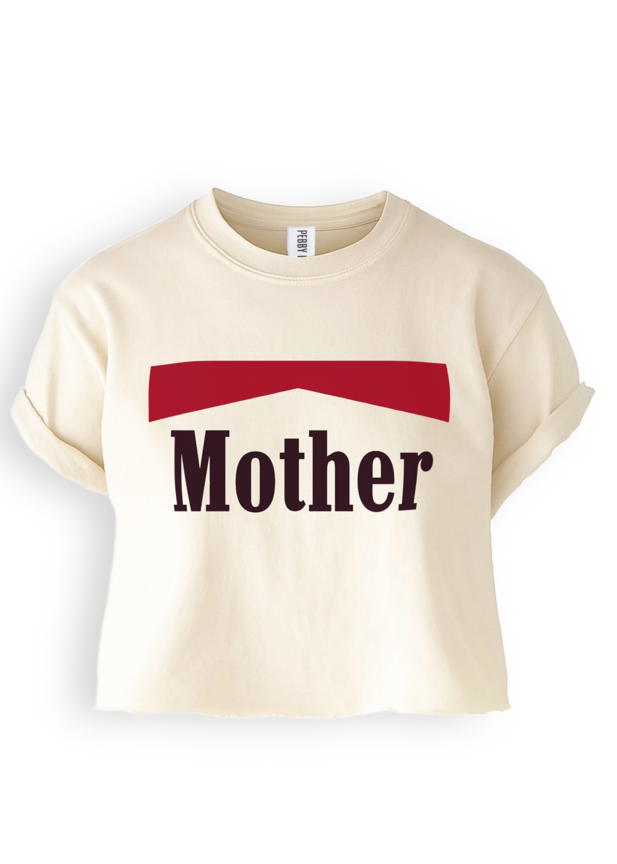 CROPPED VINTAGE MOTHER GRAPHIC TEE: Ivory / L
