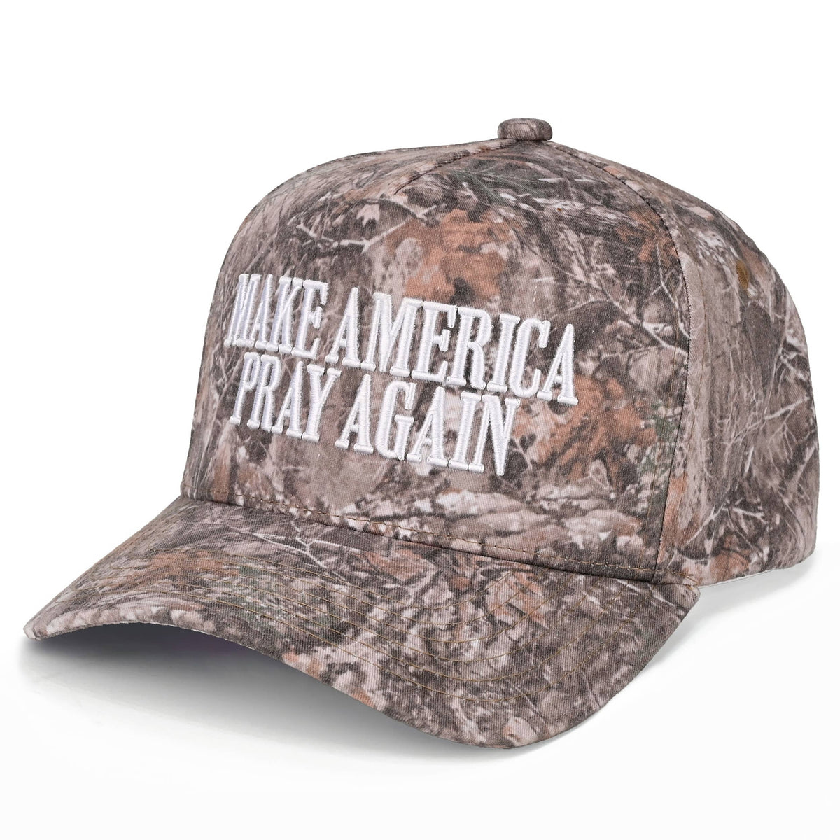 C.C MAKE AMERICA PRAY AGAIN Letter on Two Tone Trucker Hat: DKM