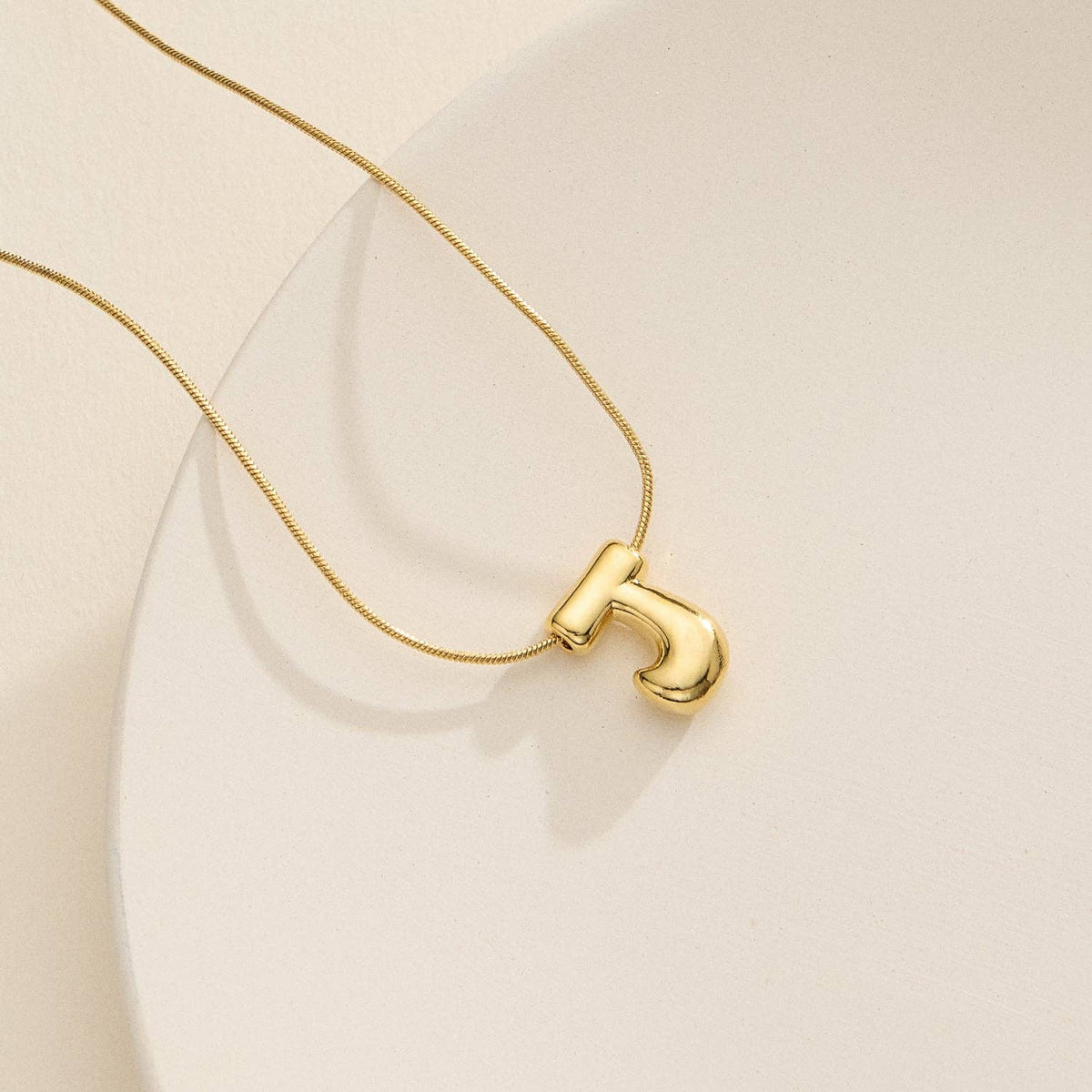 16 Assorted 18K Gold Dipped Bubble Initial Necklace: Gold / One / 5DN18102