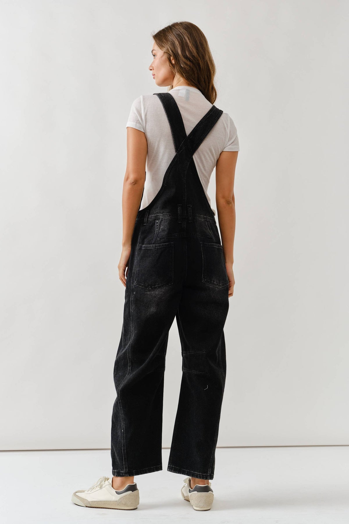 MAP2994 SLOUCHY RELAX FIT DENIM OVERALL: DARK BLUE WASH / L
