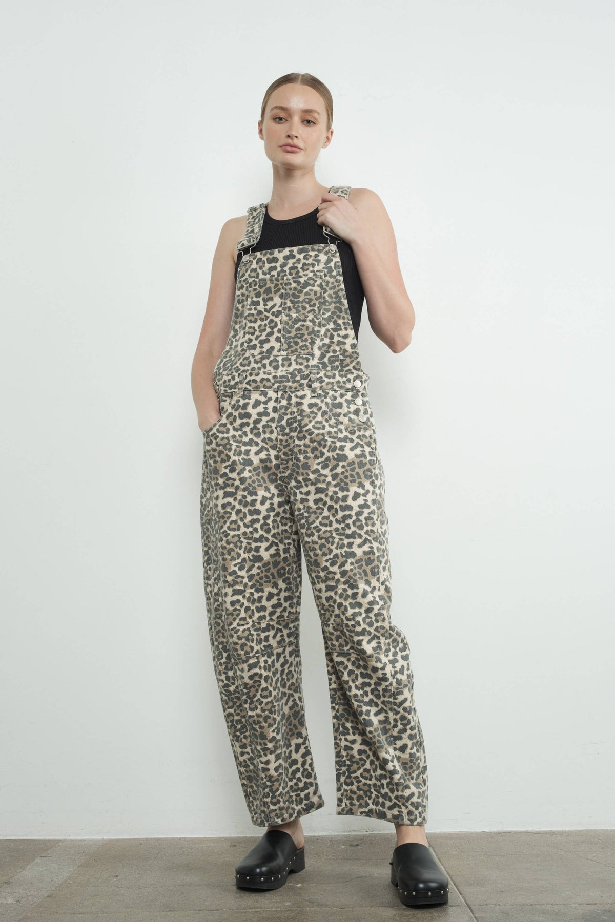 MAP2994 SLOUCHY RELAX FIT DENIM OVERALL: DARK BLUE WASH / M