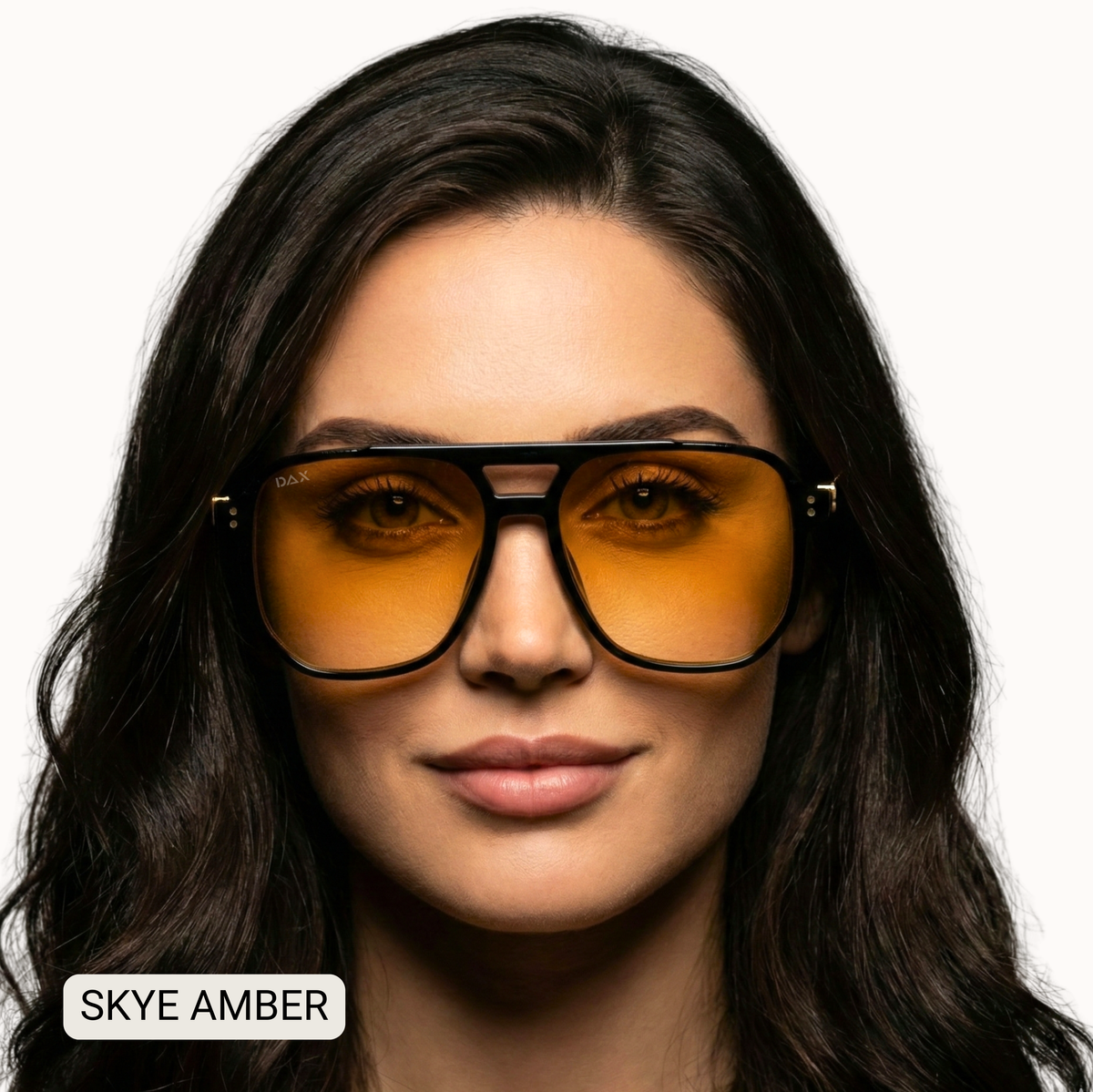 Skye - Unisex Oversized Aviator: Amber