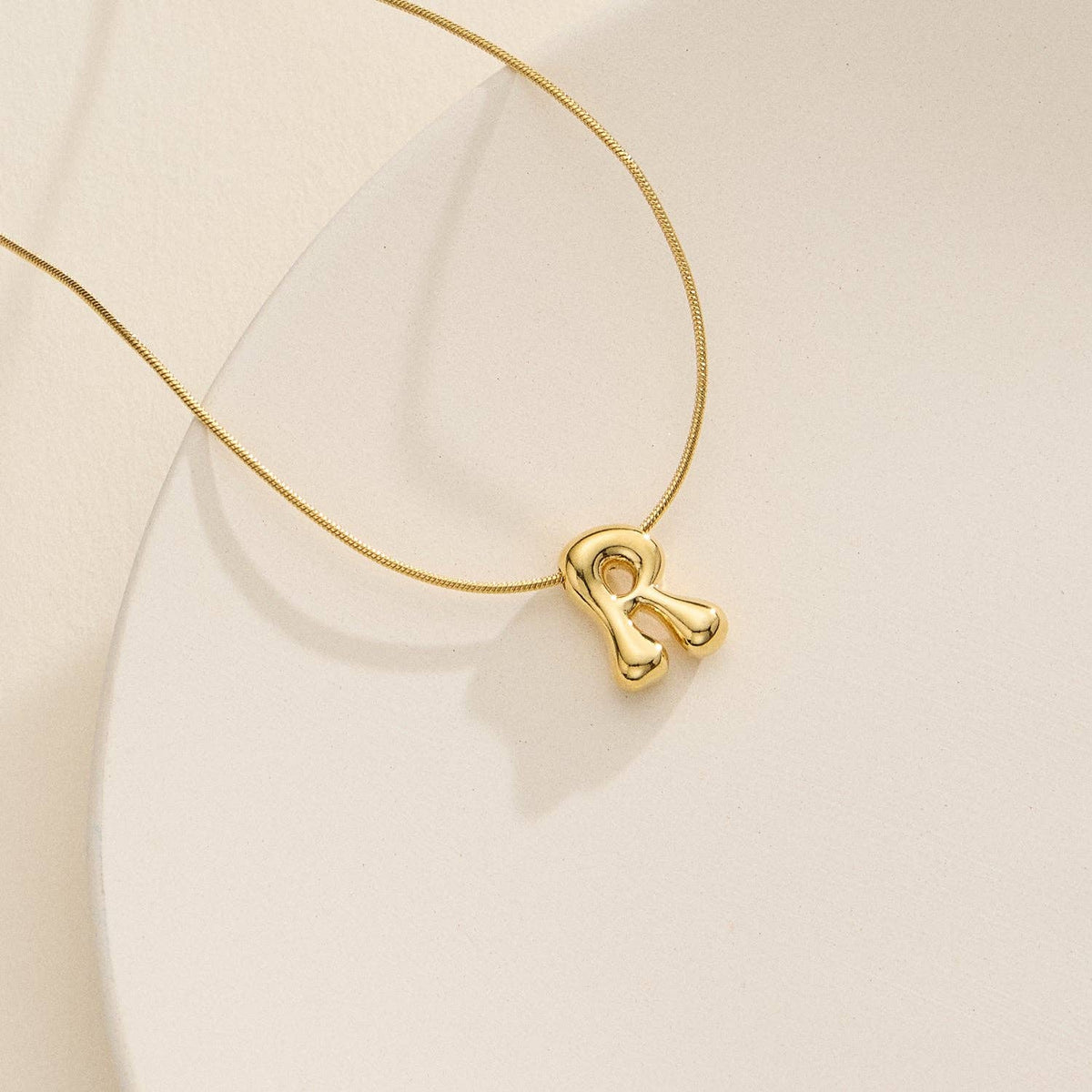 16 Assorted 18K Gold Dipped Bubble Initial Necklace: Silver / One / 5DN18102