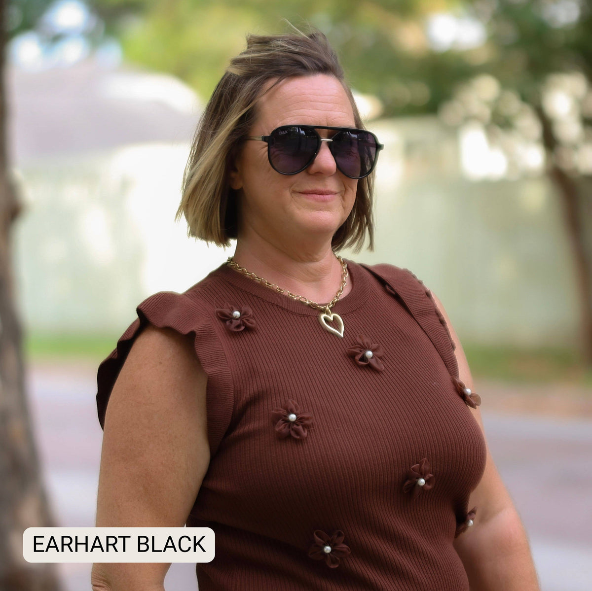 Earhart - Women’s Aviator Sunglasses–Polarized Everyday Chic: Black