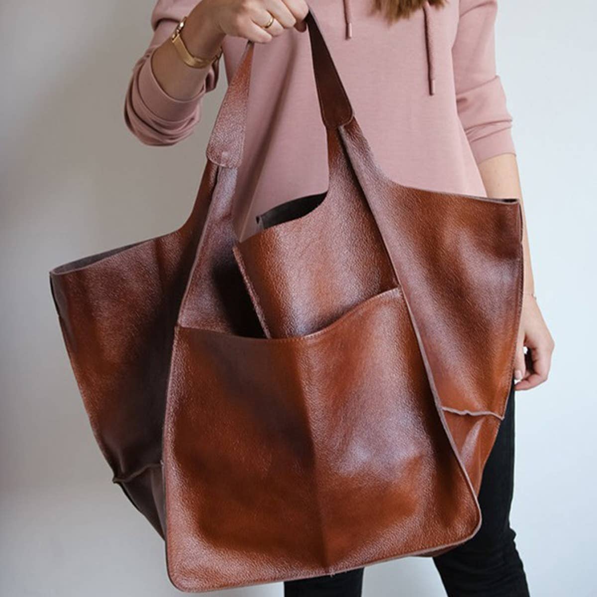 VINTAGE TOTE BAG WITH SPACIOUS STORAGE CAPACITY_CWAB0558: BLACK / (OS) 1
