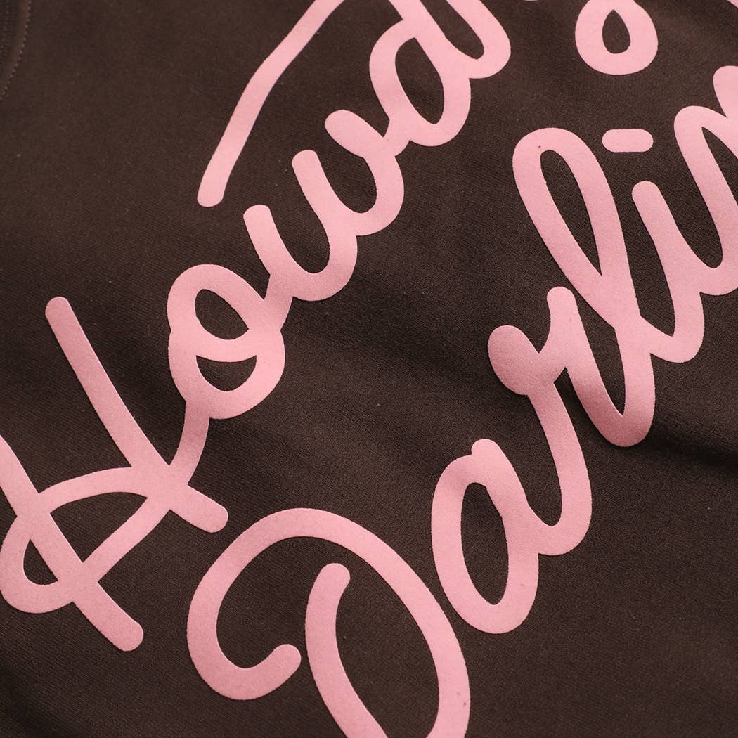 HOWDY DARLIN' Heavyweight Crewneck Sweatshirt: BLACK / S