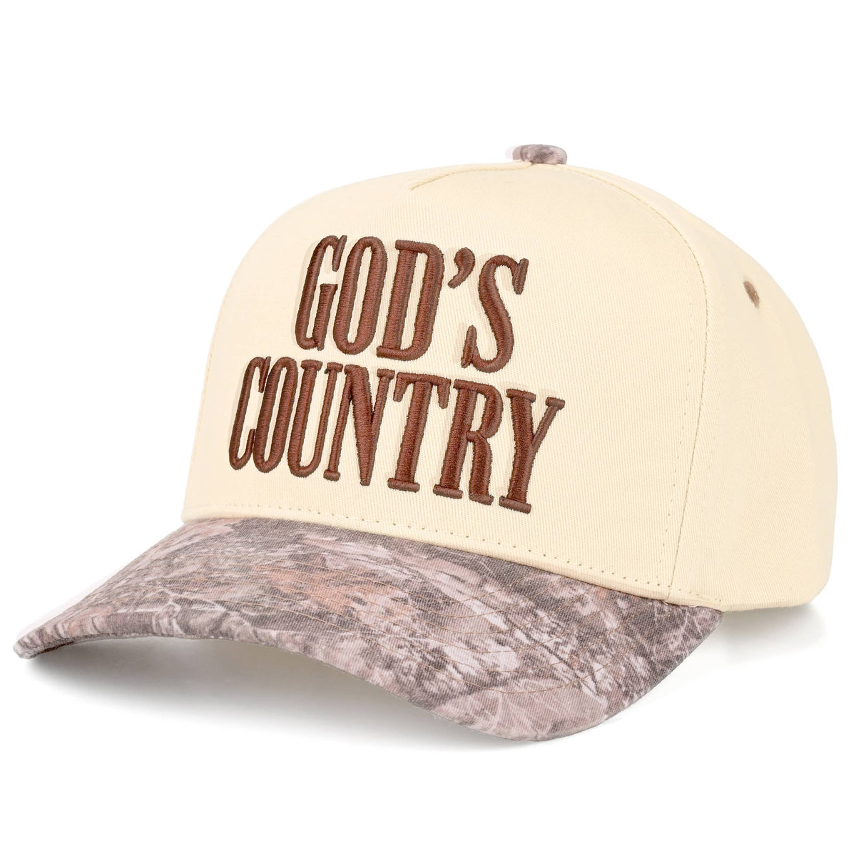 GOD'S COUNTRY Letter on Two Tone Trucker Hat: DKM2