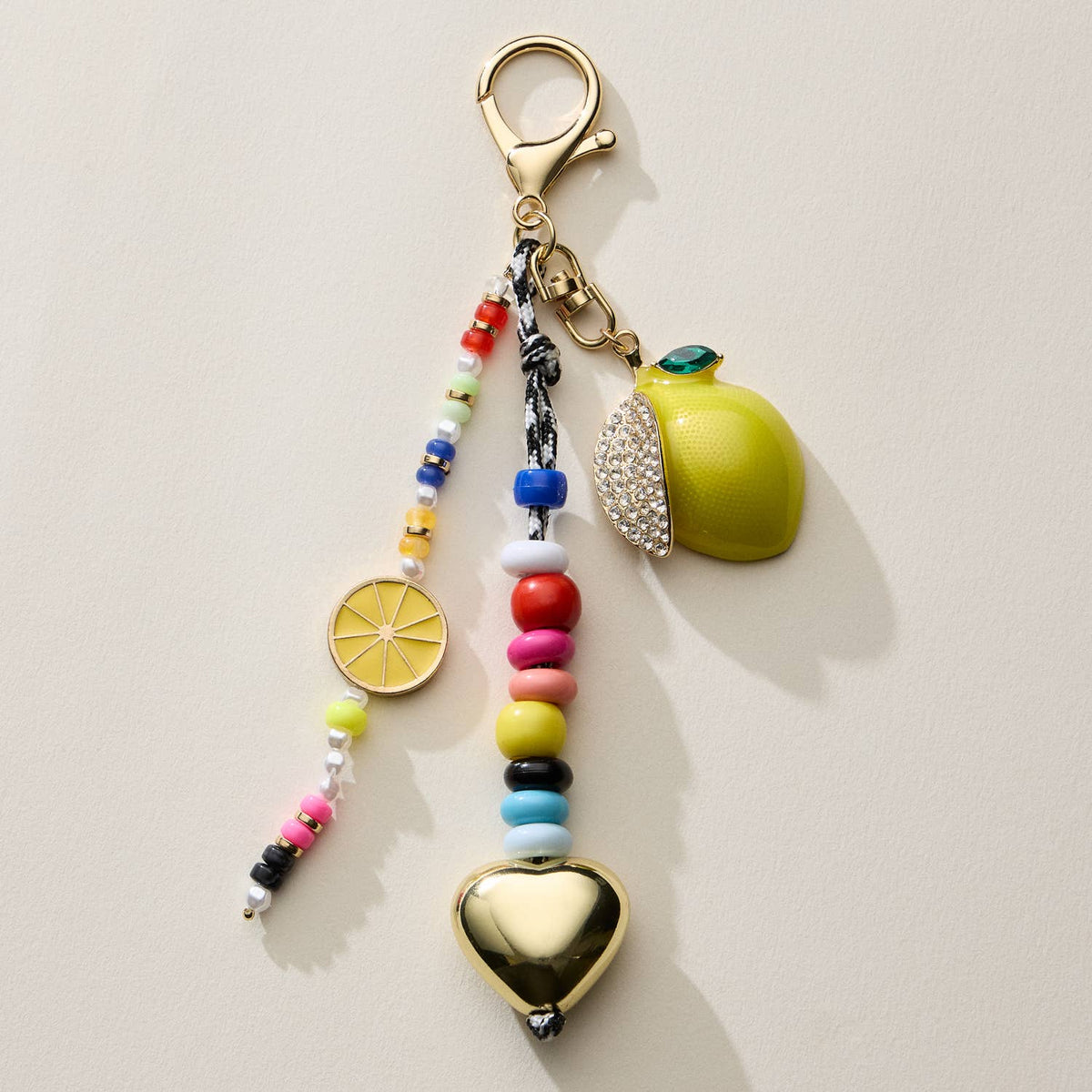 Colorful Lemon Charm Keychain with Enamel Accents: MT / ONE