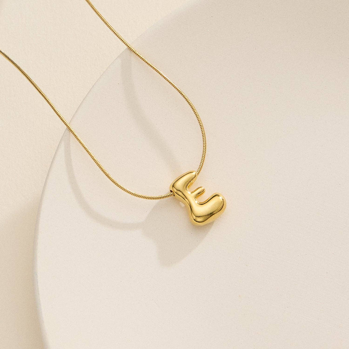 16 Assorted 18K Gold Dipped Bubble Initial Necklace: Silver / One / 5DN18102