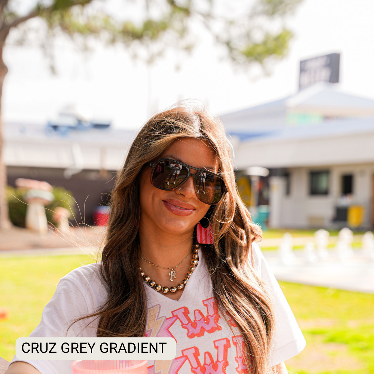 Cruz - Unisex Aviator Sunglasses – Polarized Hair-Friendly: Grey Gradient