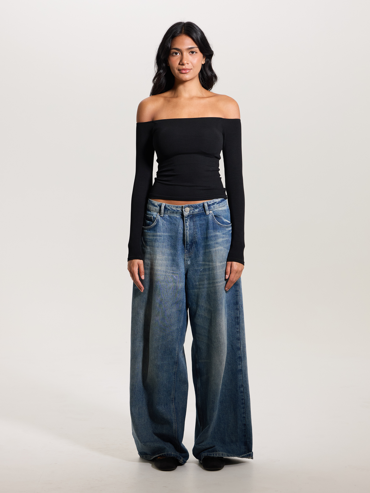 Ribbed Off The Shoulder Brami: Dark Cherry / L