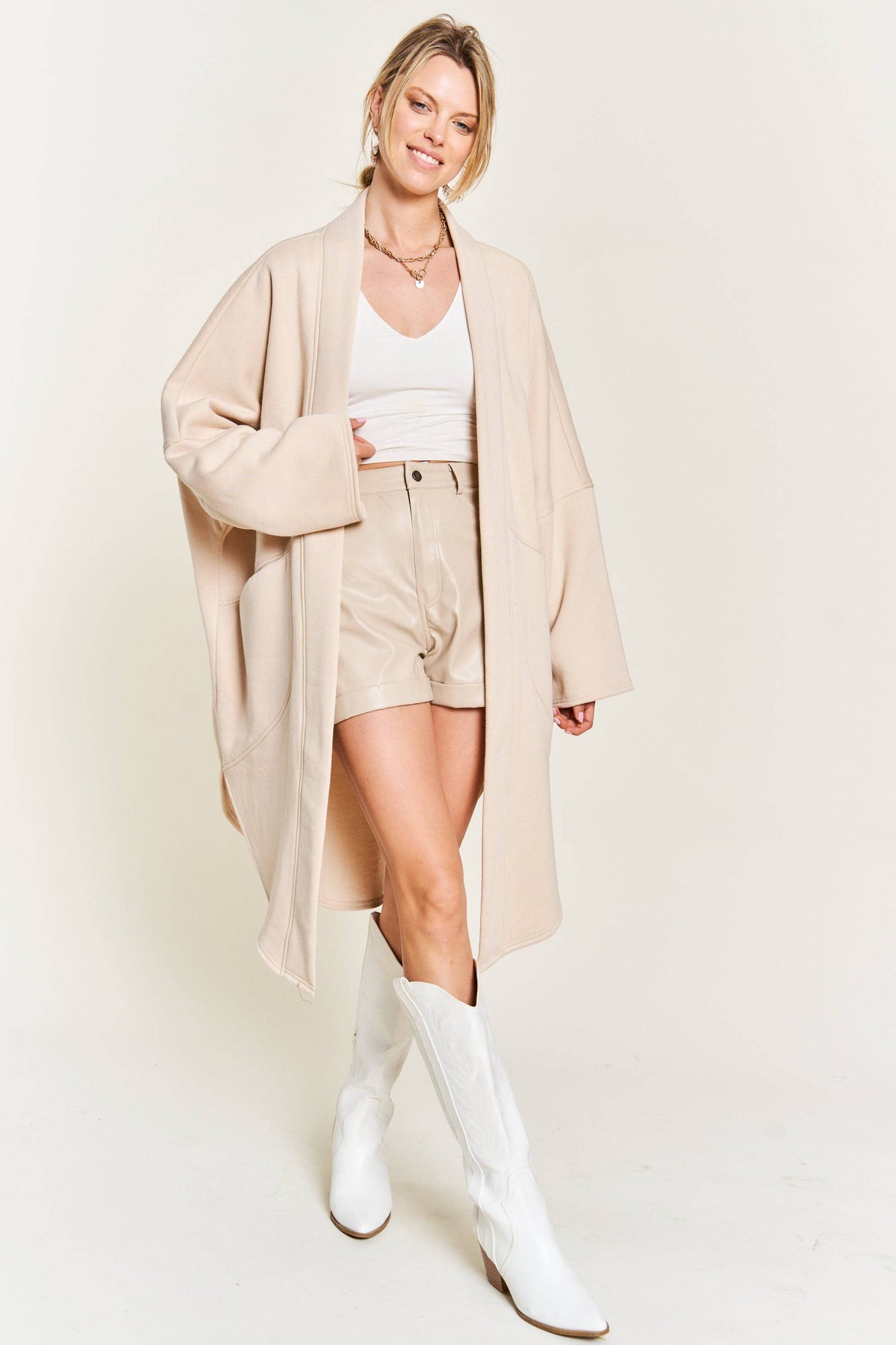 OVERSIZED KNIT CARDIGAN JJO5013: Black / L/XL