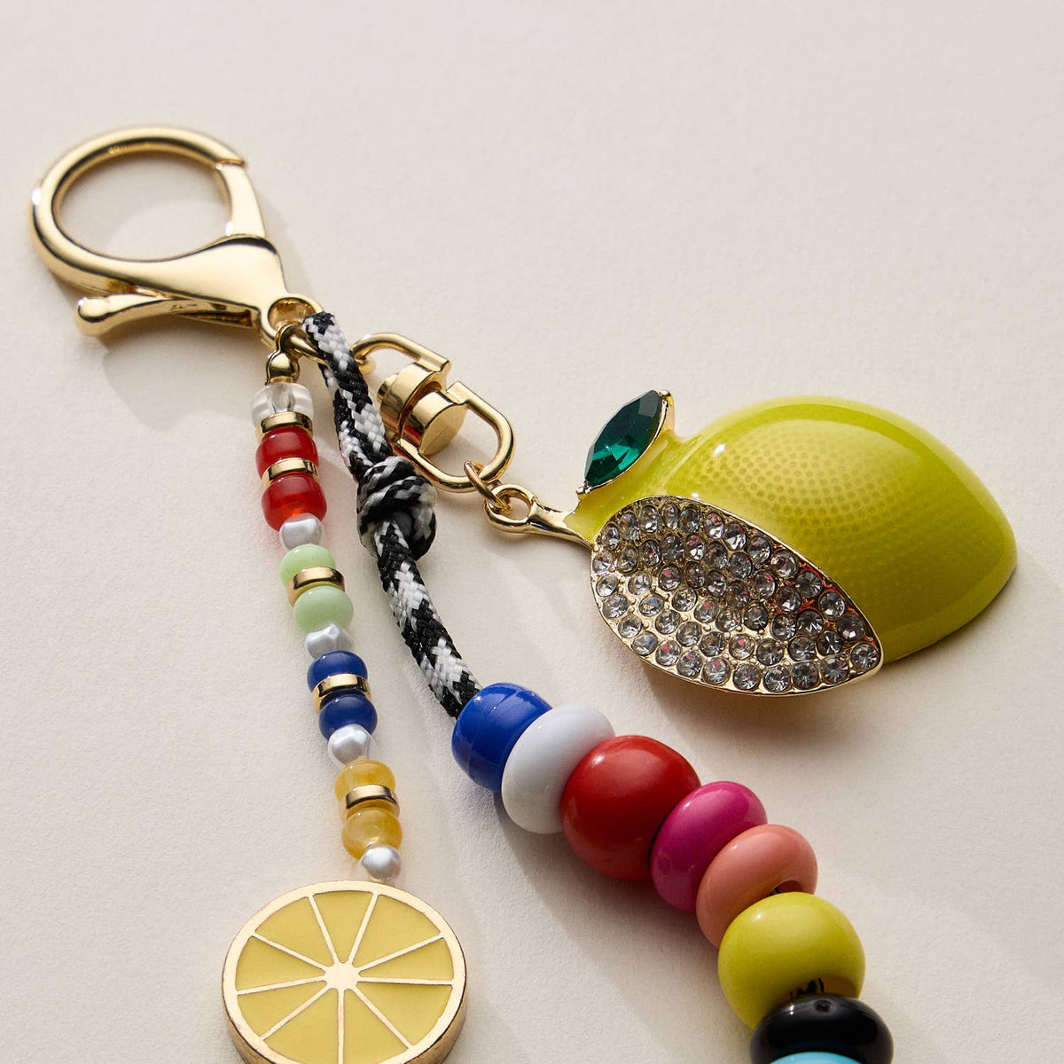 Colorful Lemon Charm Keychain with Enamel Accents: MT / ONE