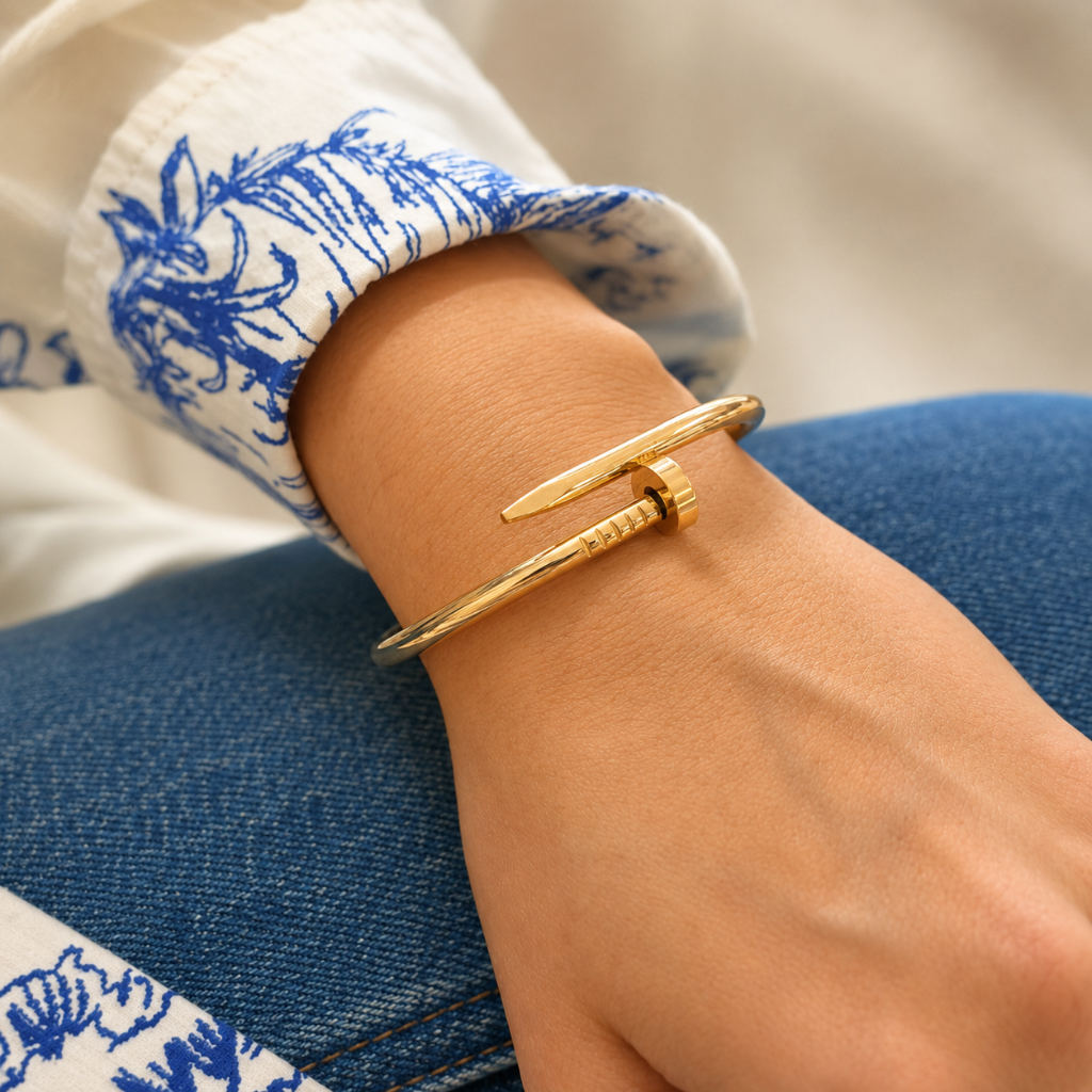 Gold Nail Bangle