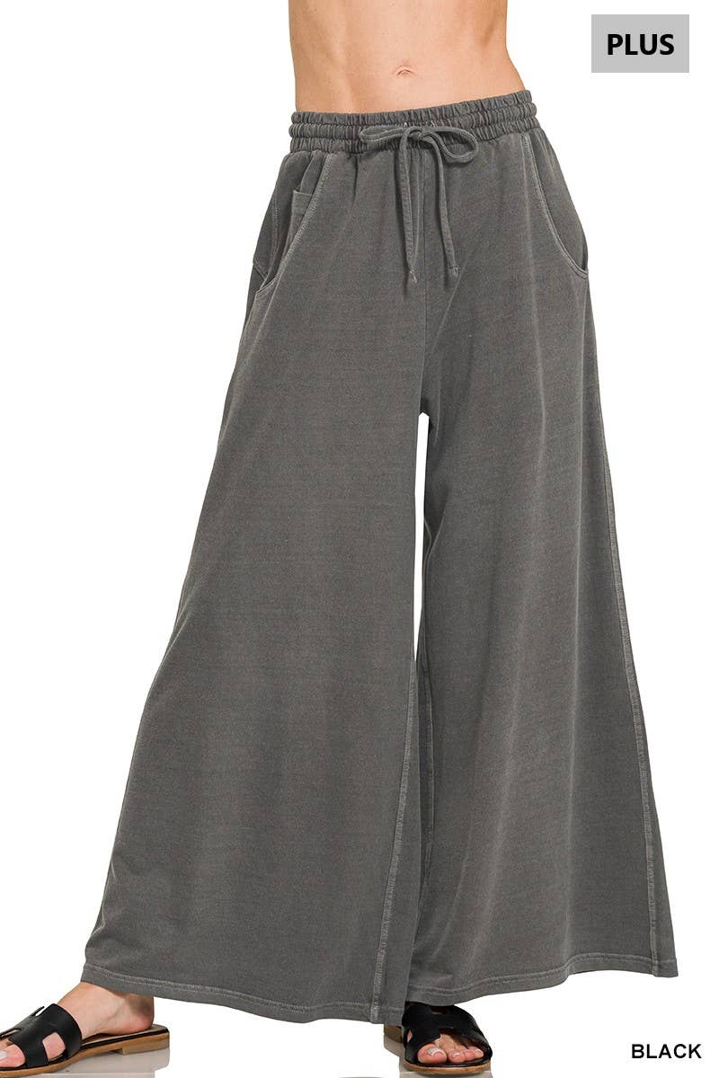 ..0112 Plus French Terry Pigment Dye & Enzyme Washed Pants SI-29343: +MOCHA-193977 / 1X