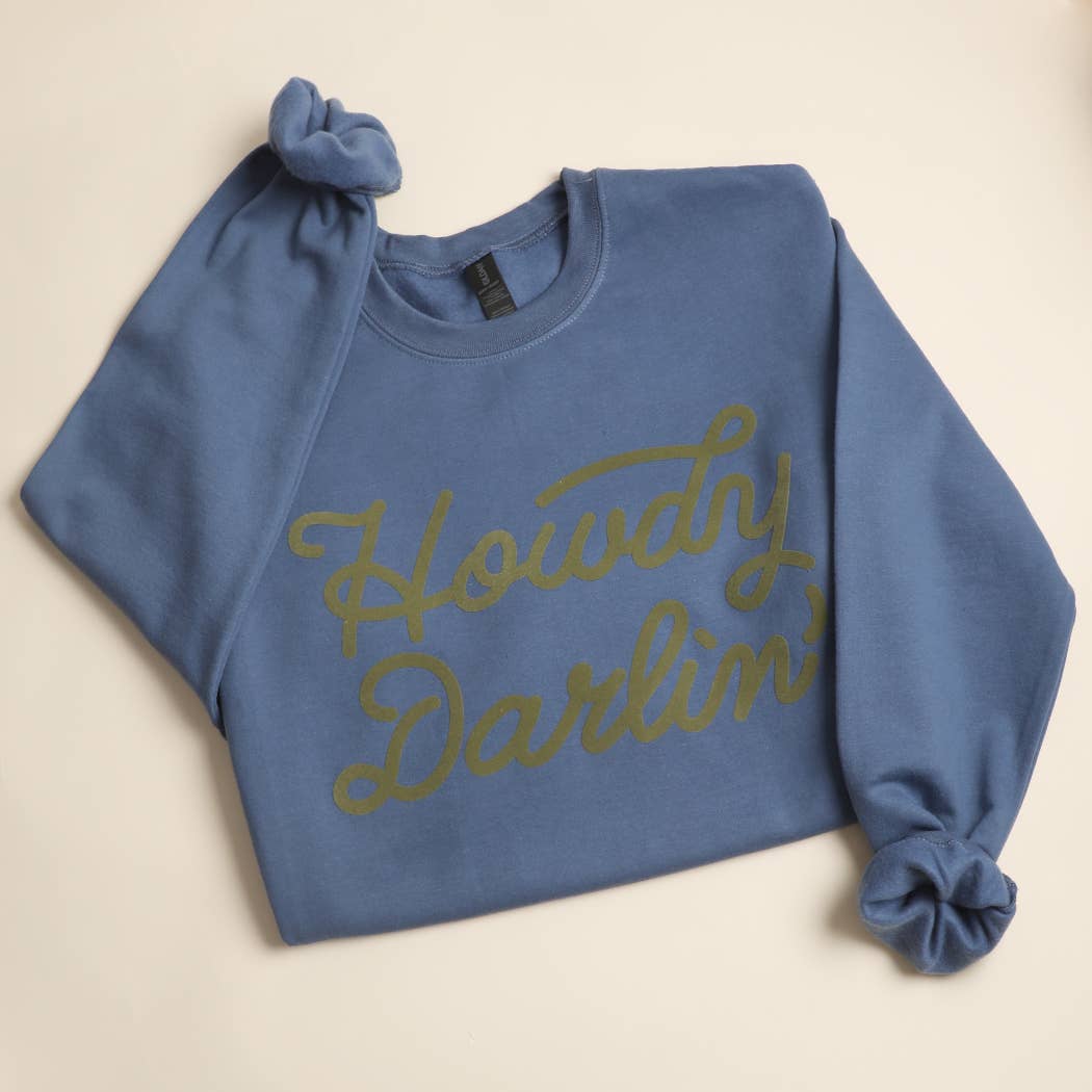 HOWDY DARLIN' Heavyweight Crewneck Sweatshirt: BLACK / XL