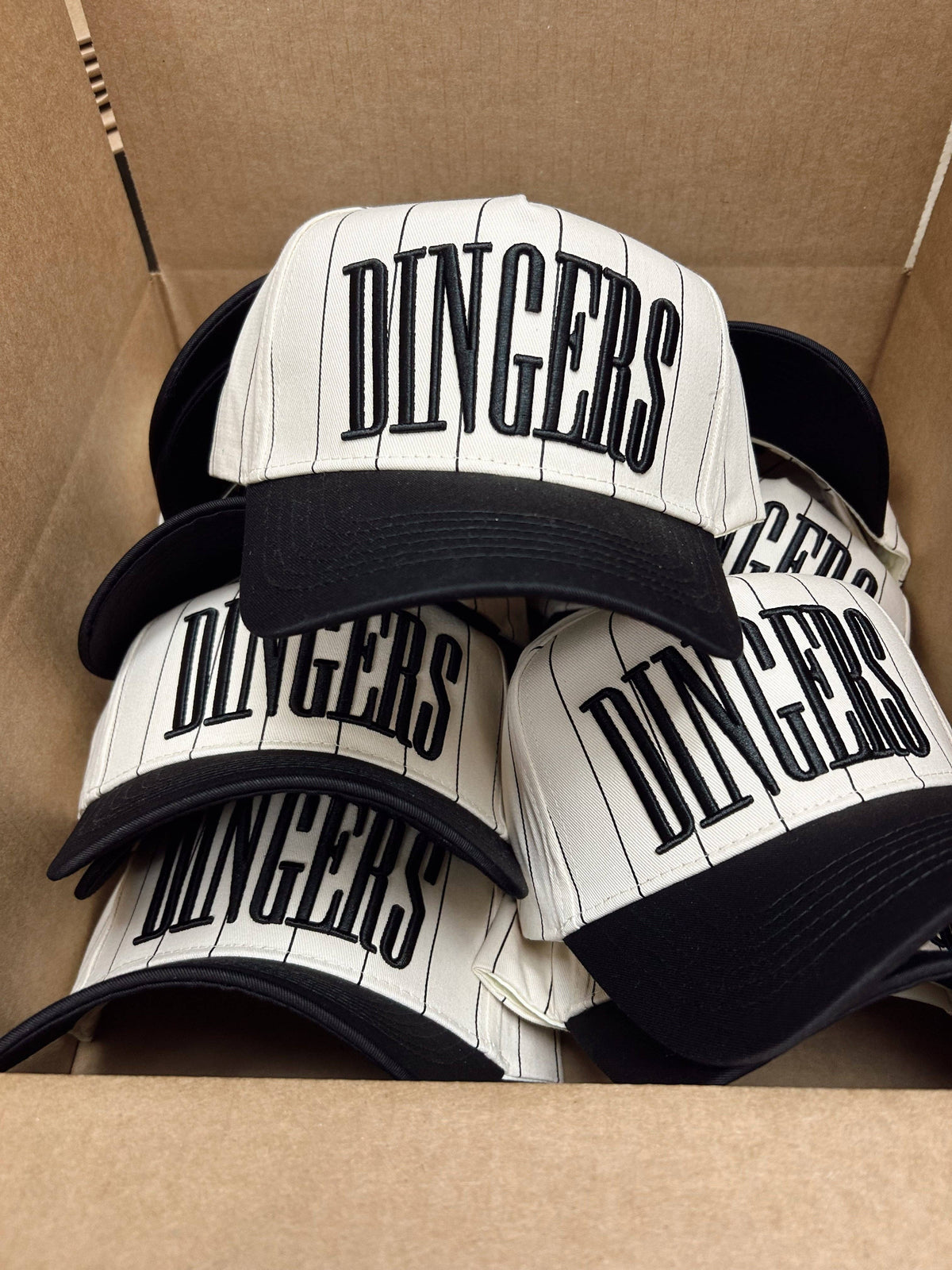 Dingers - Stripe Vintage Trucker Hat: Black