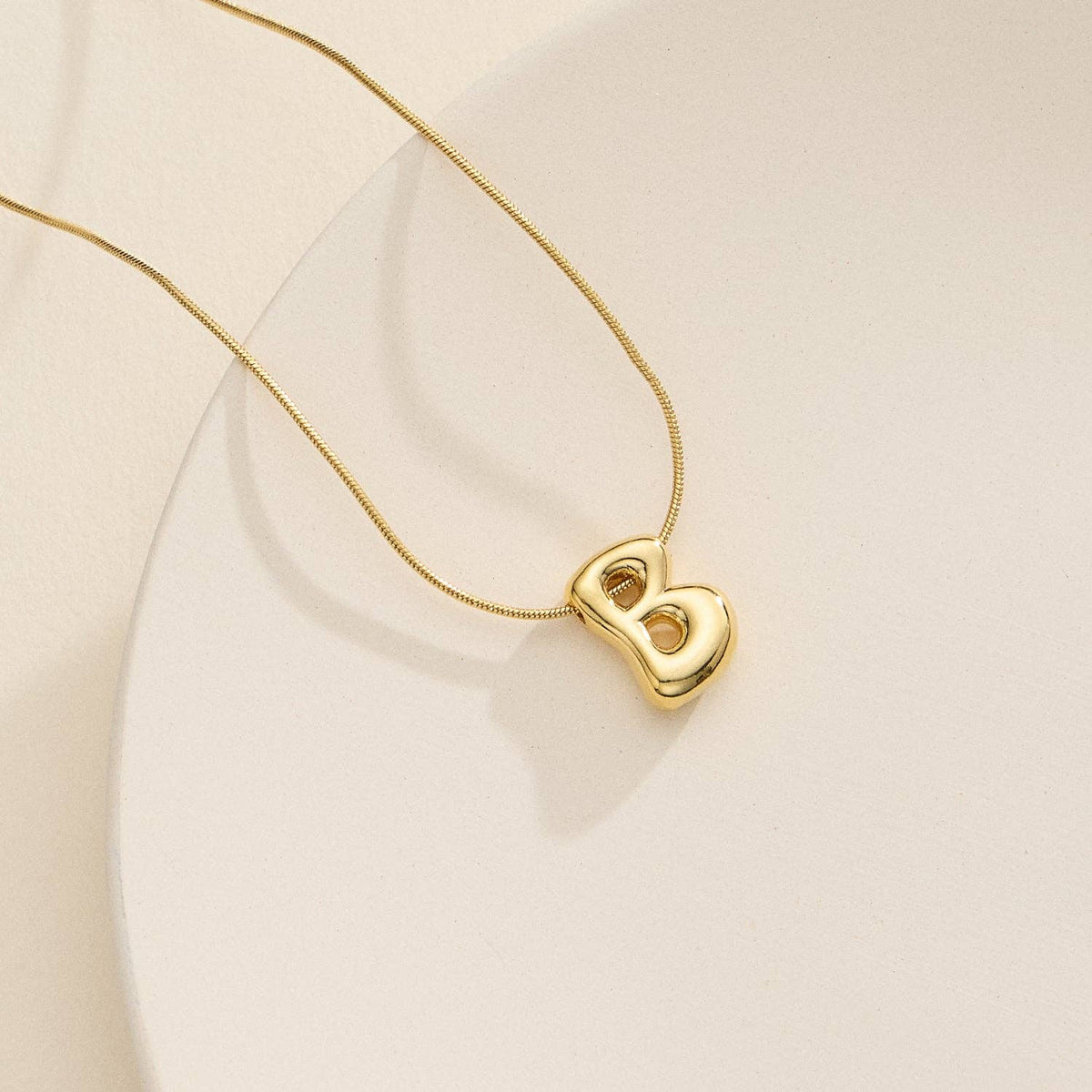 16 Assorted 18K Gold Dipped Bubble Initial Necklace: Gold / One / 5DN18102