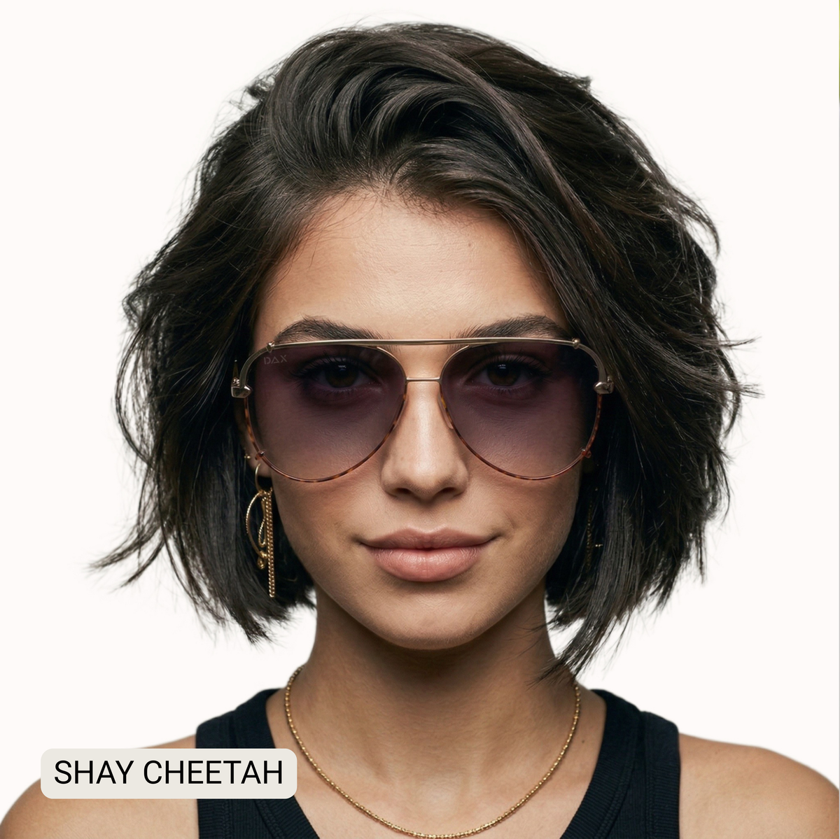 SHAY - Women's Polarized Large Hair Friendly Aviator: Jet Black