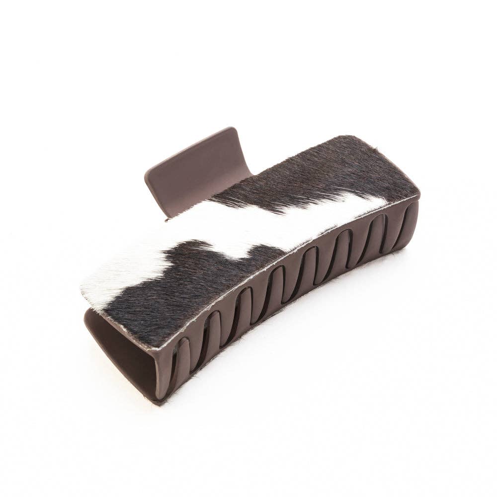 High Vista Hair Comb Clip In Dark Brown: Black-White