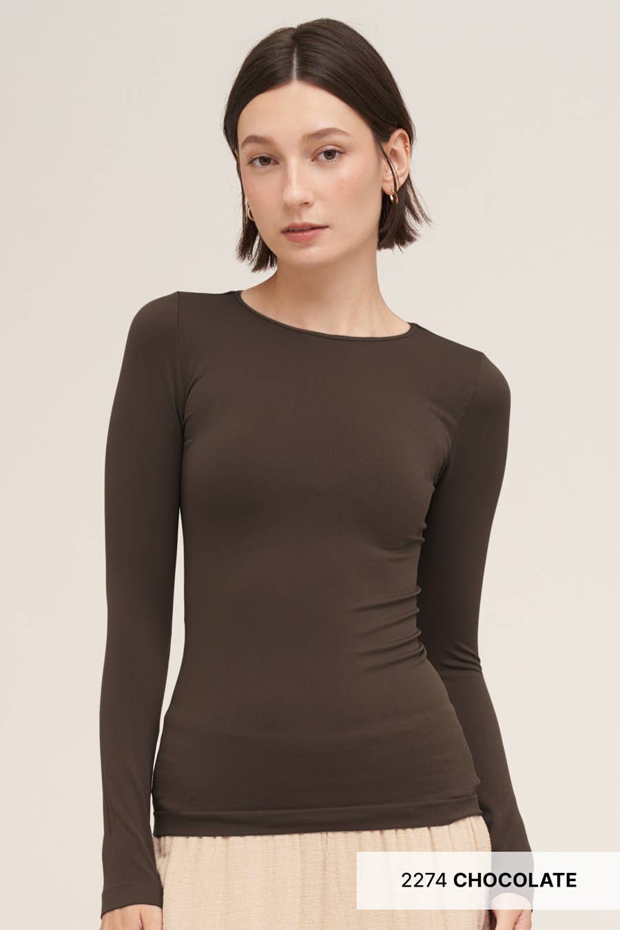 NS5423 - Long Sleeve Crew Neck Top: 2245 Chili Oil
