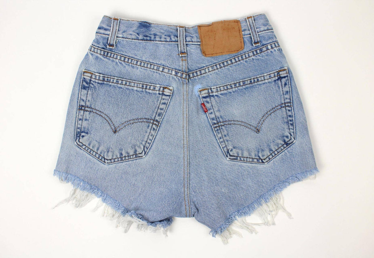 High-Rise Upcycled Denim Cutoff Shorts - Frayed: 12 (34" waist)
