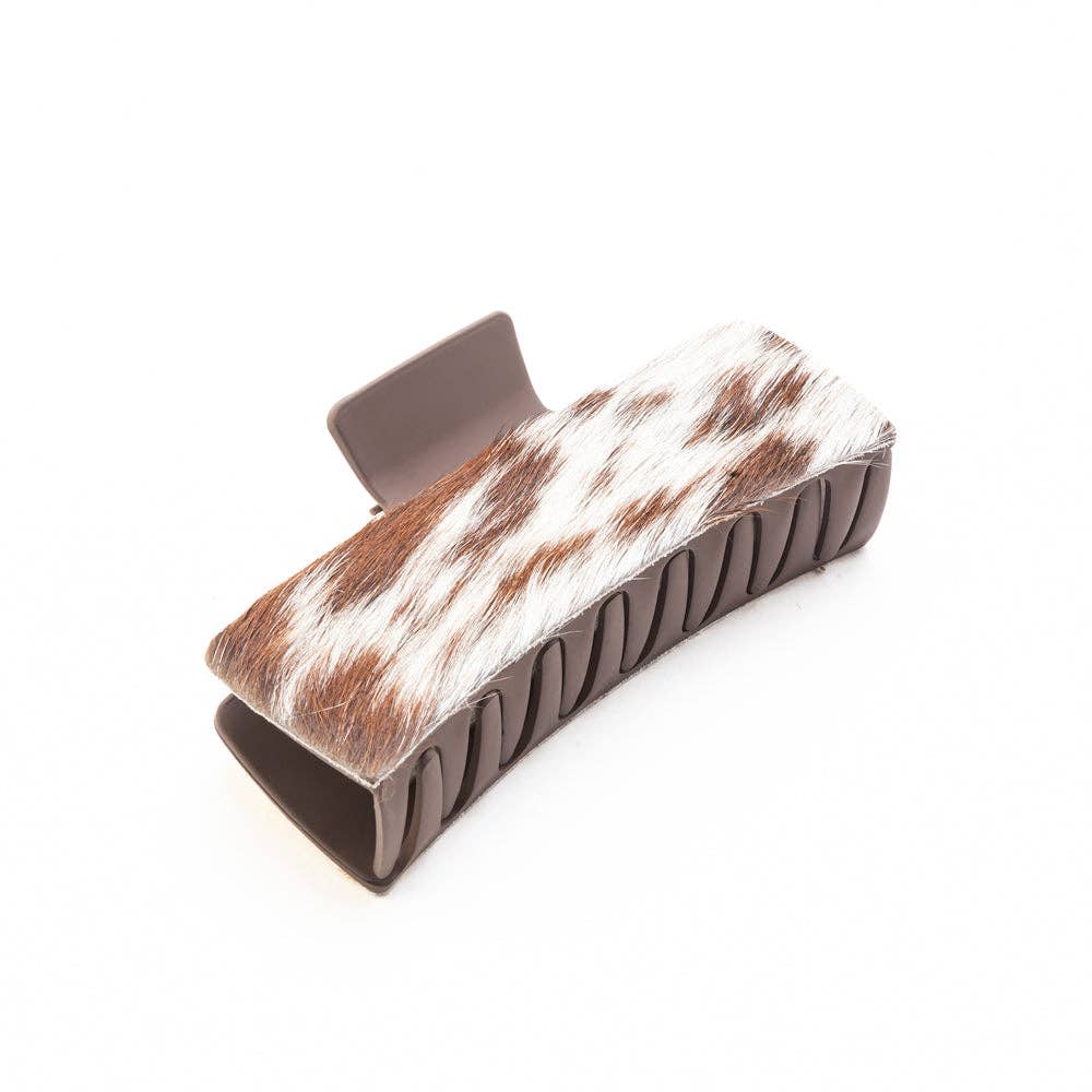 High Vista Hair Comb Clip In Dark Brown: Black-White